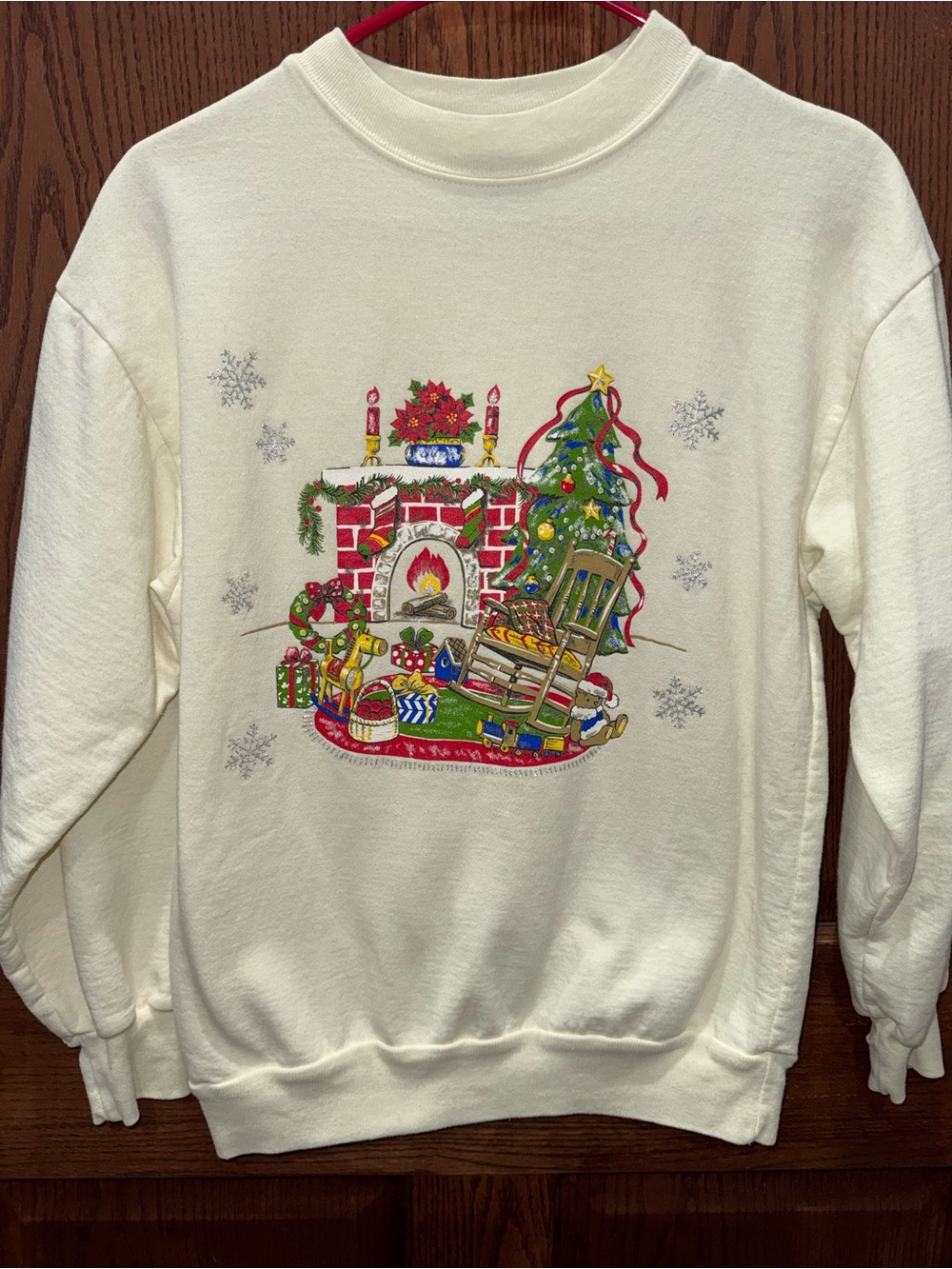 Vintage Holiday Fireplace Crewneck Sweatshirt